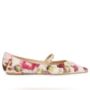 Stewart Weitzman Emilia Floral Print Mary Jane Flats Women's Size 7B NWT